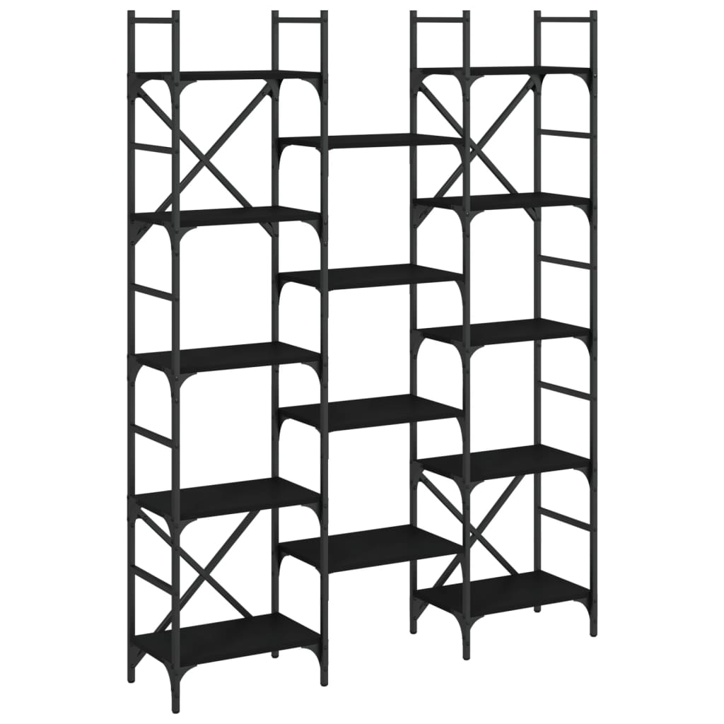 Estantería Madera De Ingeniería Negra 127,5X28,5X172,5 Cm
