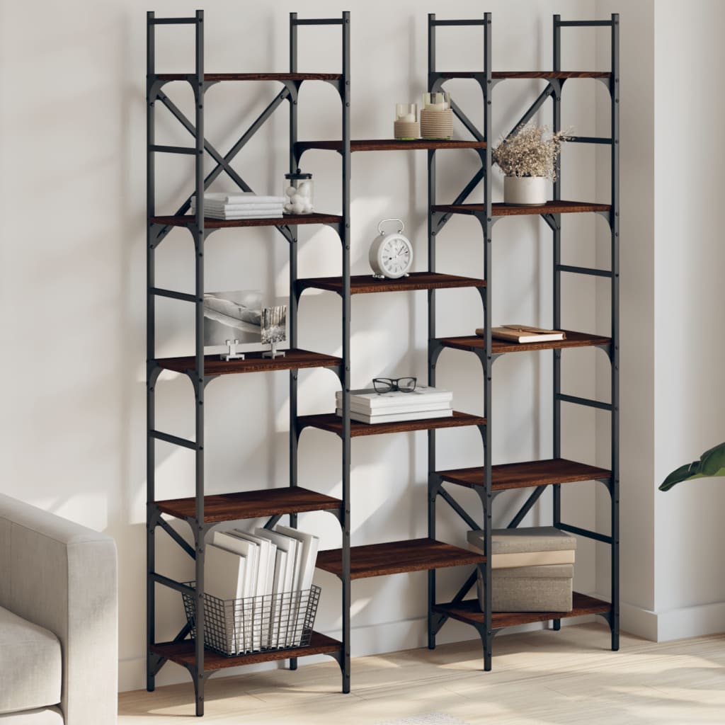 Estantería Madera De Ingeniería Negra 127,5X28,5X172,5 Cm