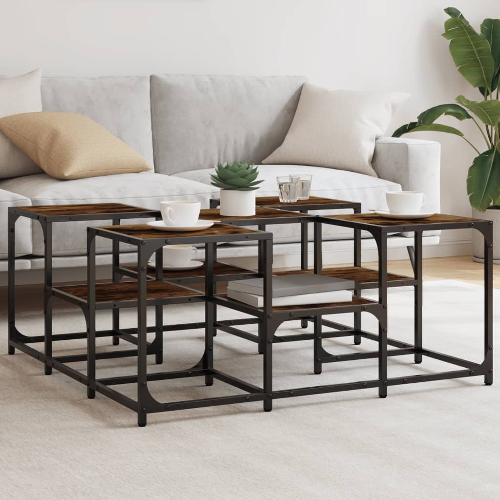 Mesa De Centro Madera De Ingeniería Roble Marrón