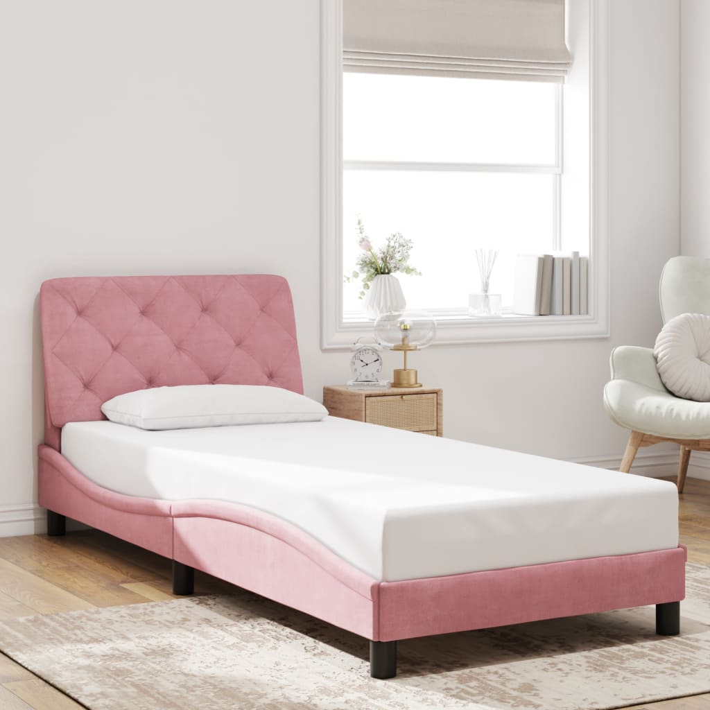 Estructura De Cama Sin Colchón Terciopelo