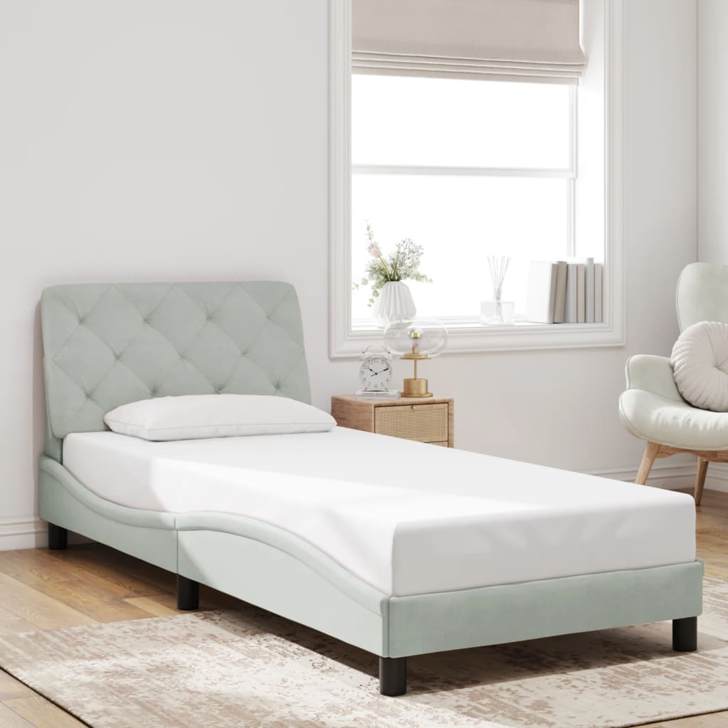 Estructura De Cama Sin Colchón Terciopelo