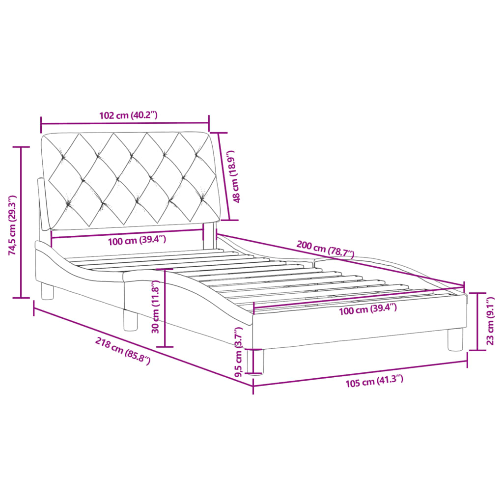 Estructura De Cama Sin Colchón Terciopelo