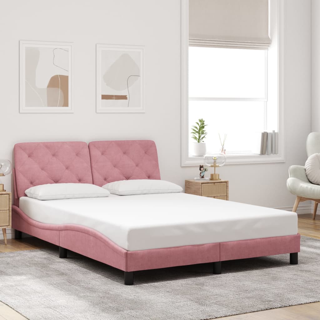 Estructura De Cama Sin Colchón Terciopelo