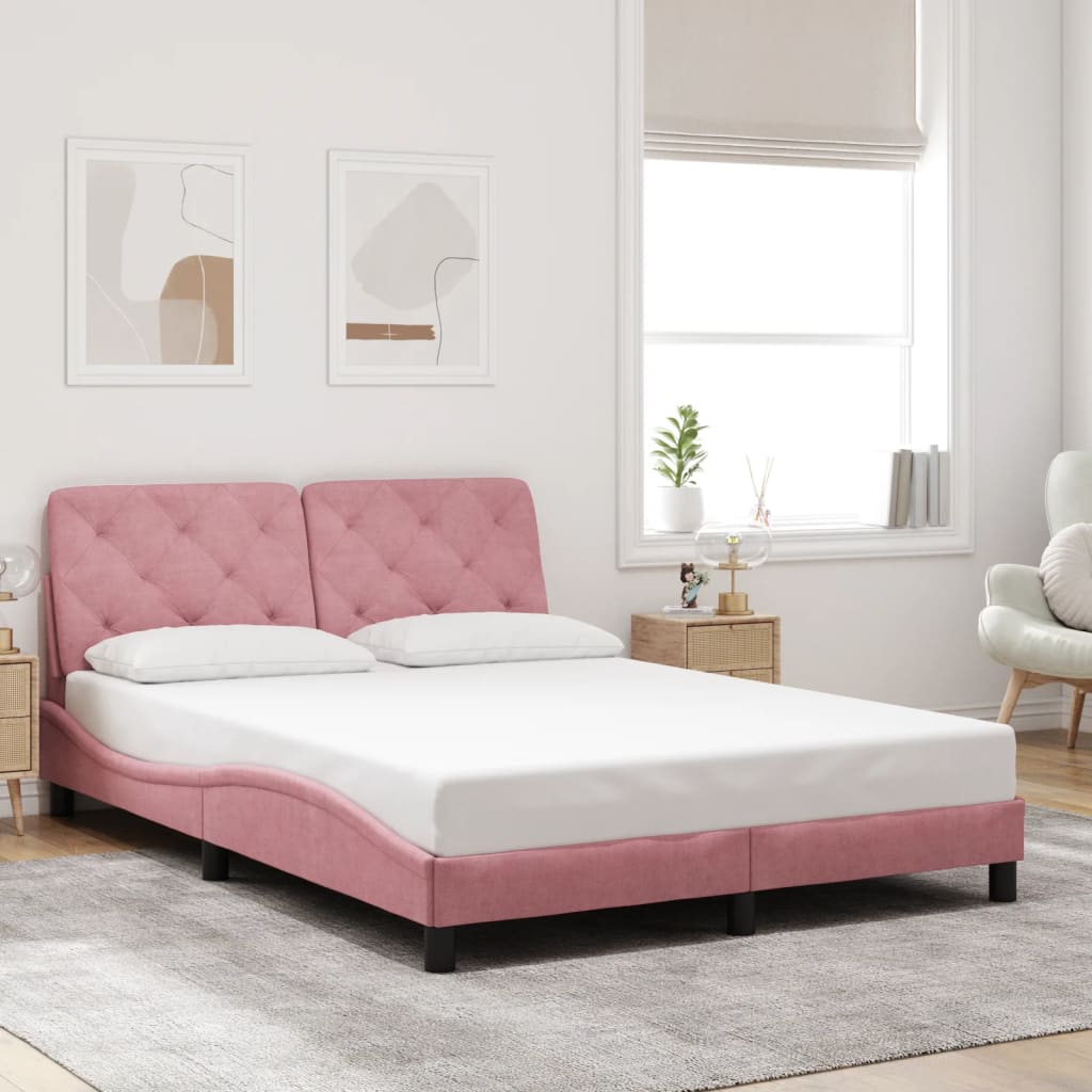 Estructura De Cama Sin Colchón Terciopelo