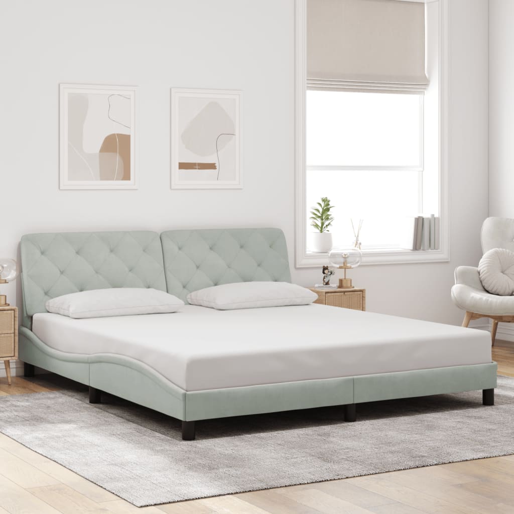 Estructura De Cama Sin Colchón Terciopelo