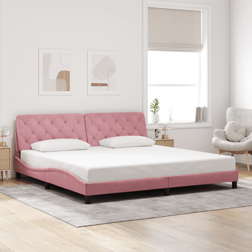 Estructura De Cama Sin Colchón Terciopelo