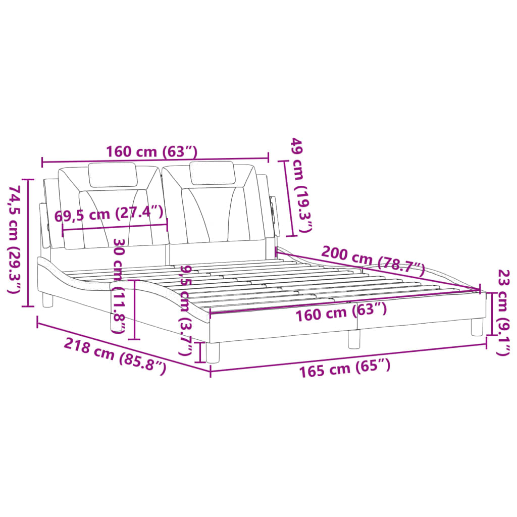 Estructura De Cama Viana Sin Colchón 160X200Cm