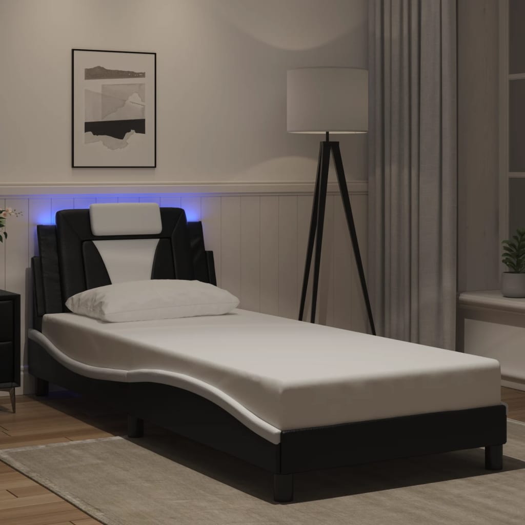 Estructura De Cama Viana Con Led Sin Colchón