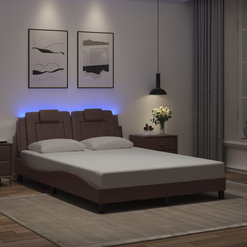 Estructura De Cama Viana Con Led Sin Colchón