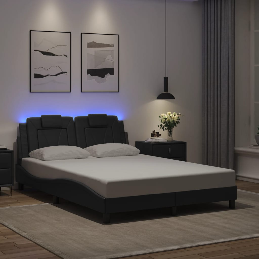 Estructura De Cama Viana Con Led Sin Colchón