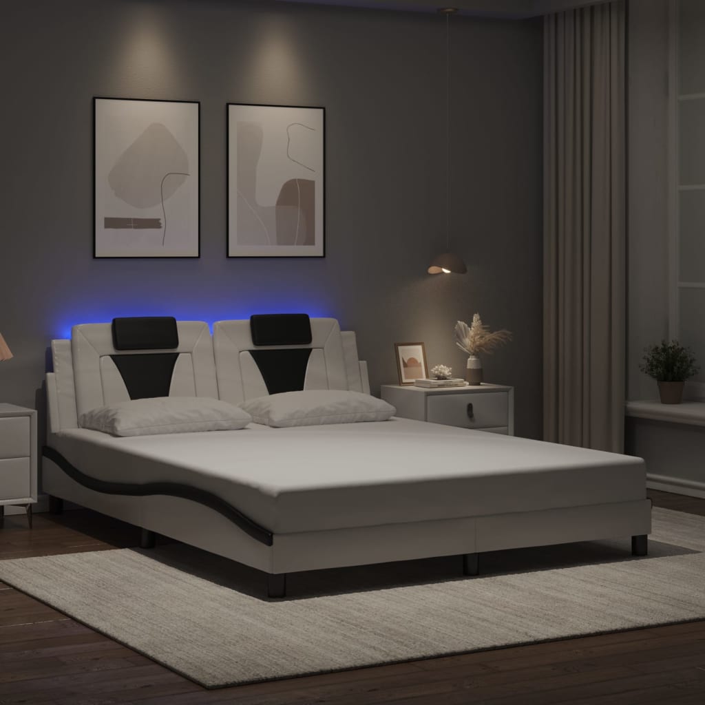 Estructura De Cama Viana Con Led Sin Colchón