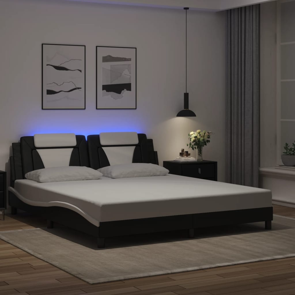 Estructura De Cama Viana Con Led Sin Colchón
