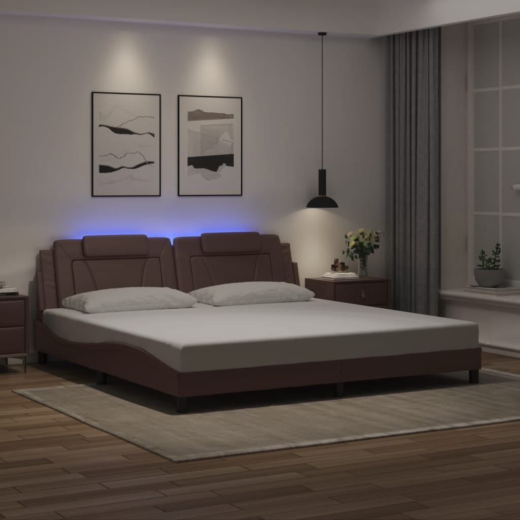 Estructura De Cama Viana Con Led Sin Colchón