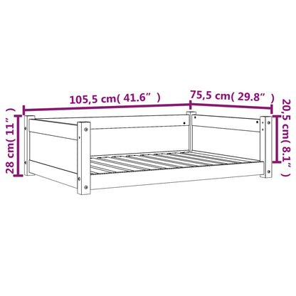 Cama Para Perros Madera De Pino 105,5X75,5X28 Cm