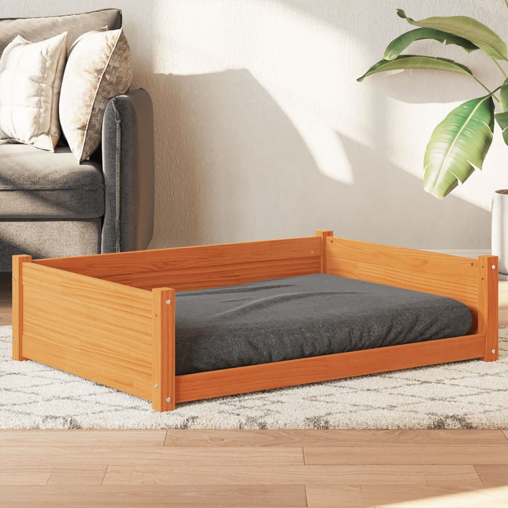 Cama Para Perros Madera De Pino 105,5X75,5X28 Cm