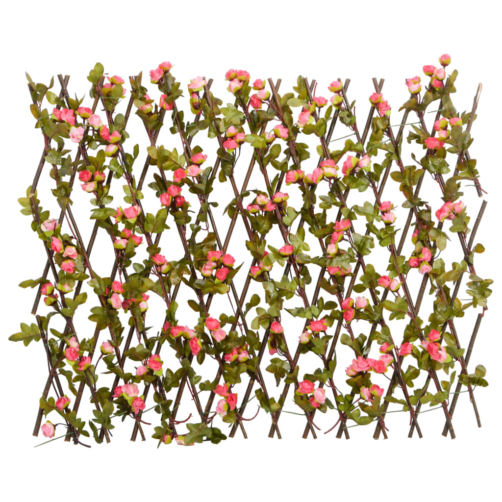 Enrejado Valla Expansible De Hiedra Artificial Rosa