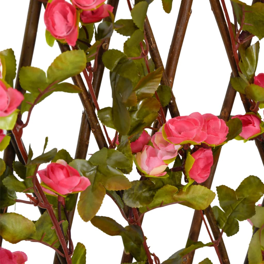 Enrejado Valla Expansible De Hiedra Artificial Rosa