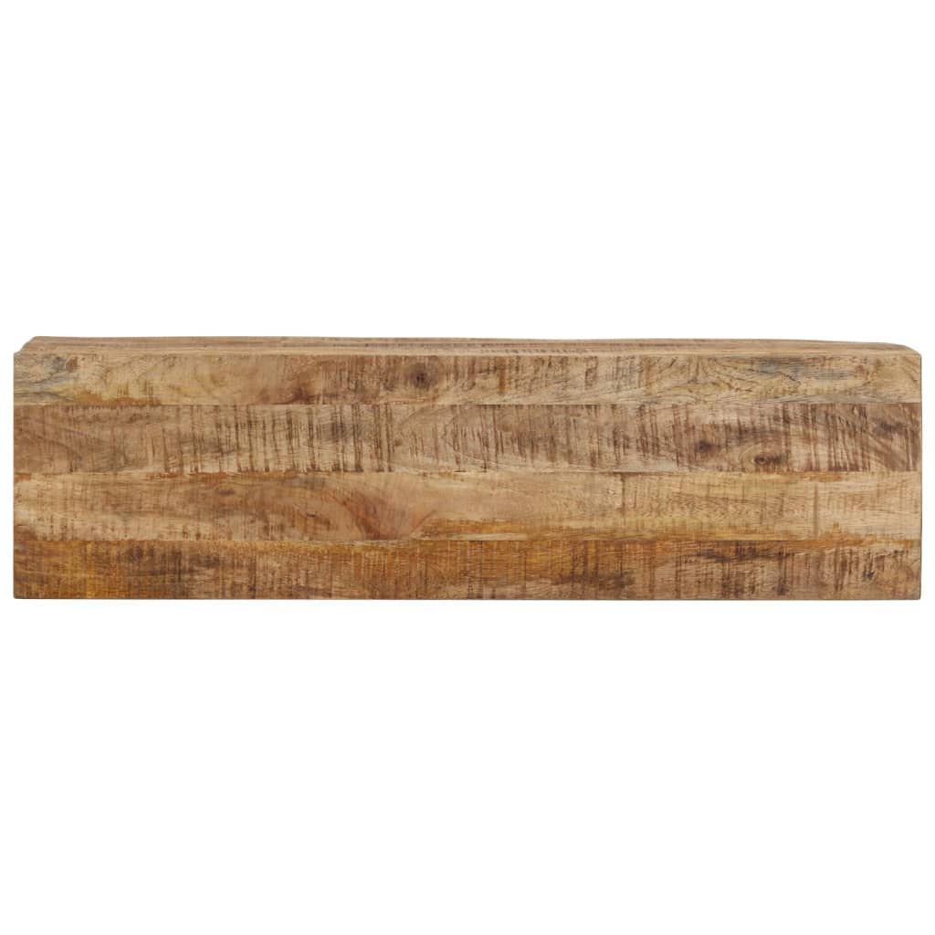 Mesa Consola Madera Maciza Mango Rugosa Y Hierro