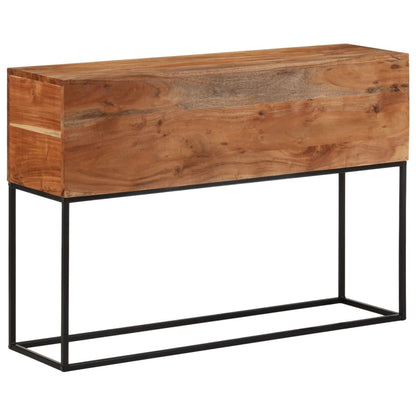 Mesa Consola Madera Maciza Mango Rugosa Y Hierro