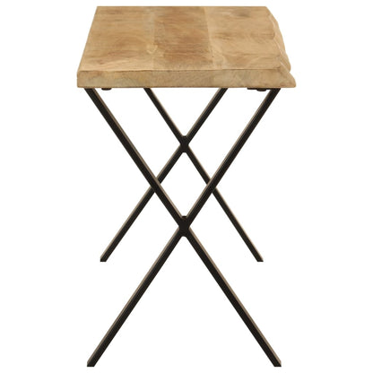 Banco Con Borde Natural De Madera De Mango Maciza 105 Cm