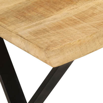 Banco Con Borde Natural De Madera De Mango Maciza 105 Cm