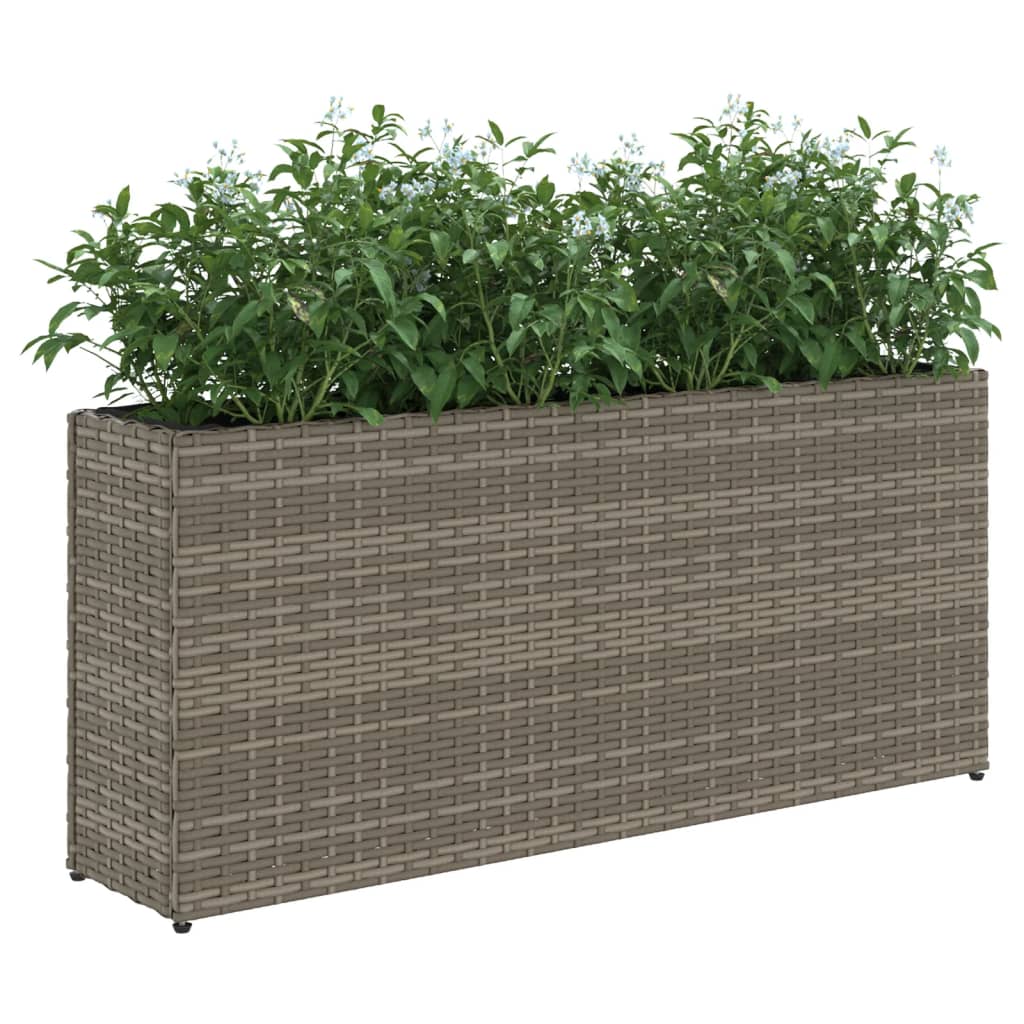 Jardineras Con 2 Maceteros 2 Uds Ratán Pe 90X20X40 Cm
