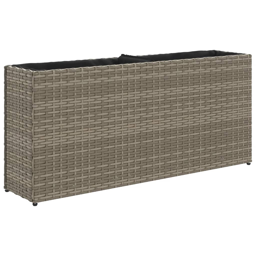 Jardineras Con 2 Maceteros 2 Uds Ratán Pe 90X20X40 Cm