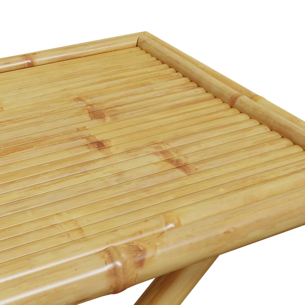 Mesa De Jardín Plegable De Bambú 110X55X75 Cm
