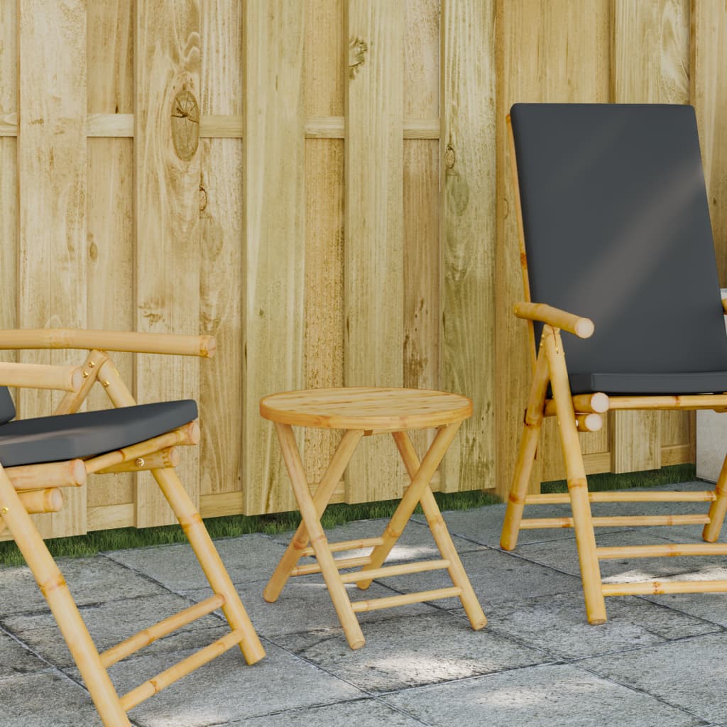 Mesa Plegable De Jardín De Bambú Ø
