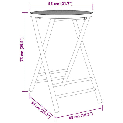 Mesa Plegable De Jardín De Bambú Ø