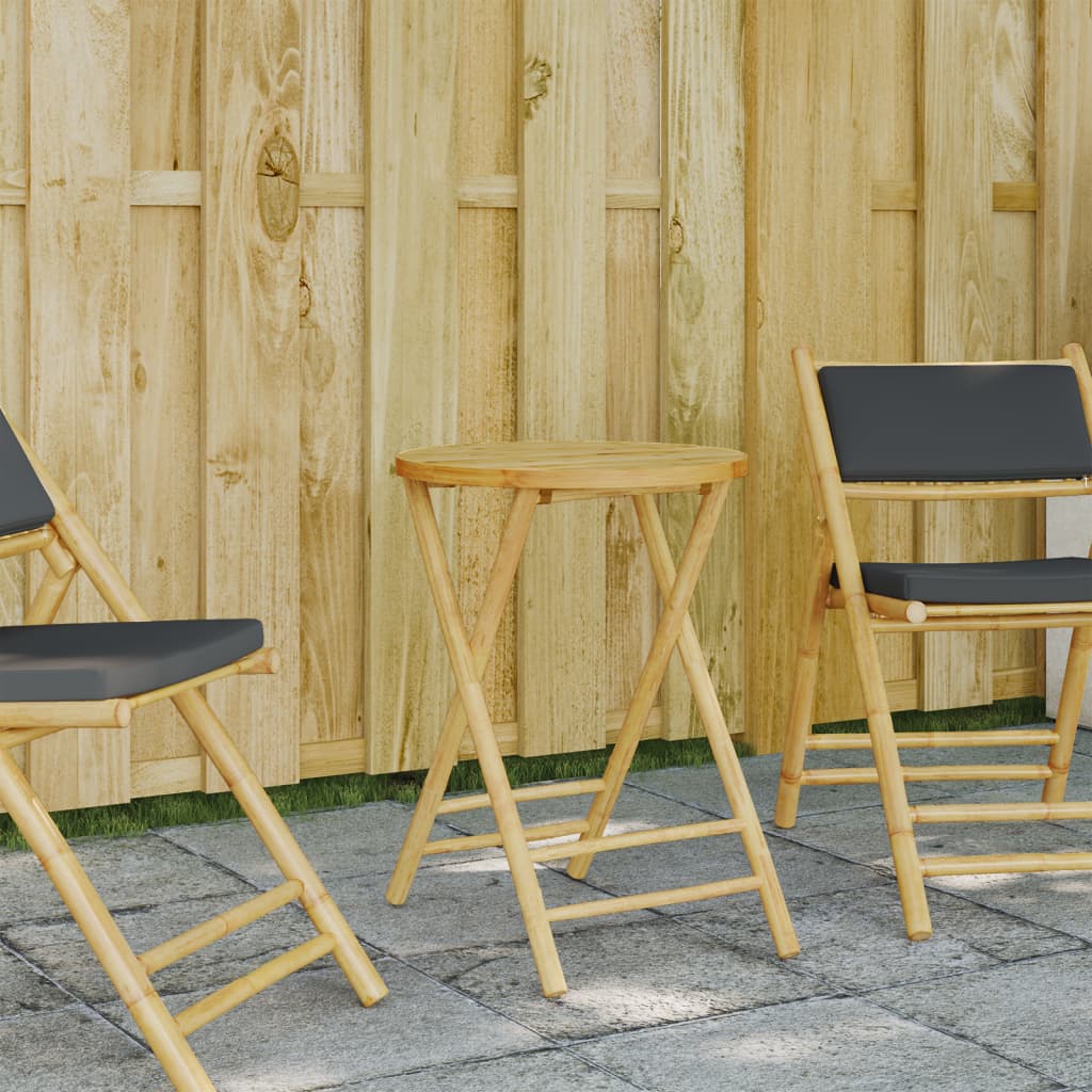 Mesa Plegable De Jardín De Bambú Ø