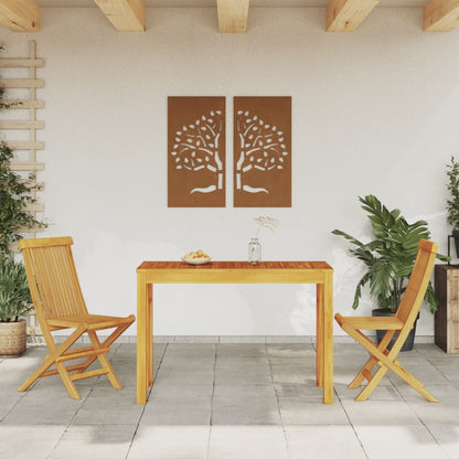 Mesa De Comedor De Jardín Madera Maciza De Acacia