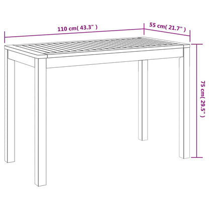 Mesa De Comedor De Jardín Madera Maciza De Acacia