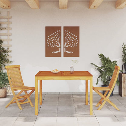 Mesa De Comedor De Jardín Madera Maciza De Acacia