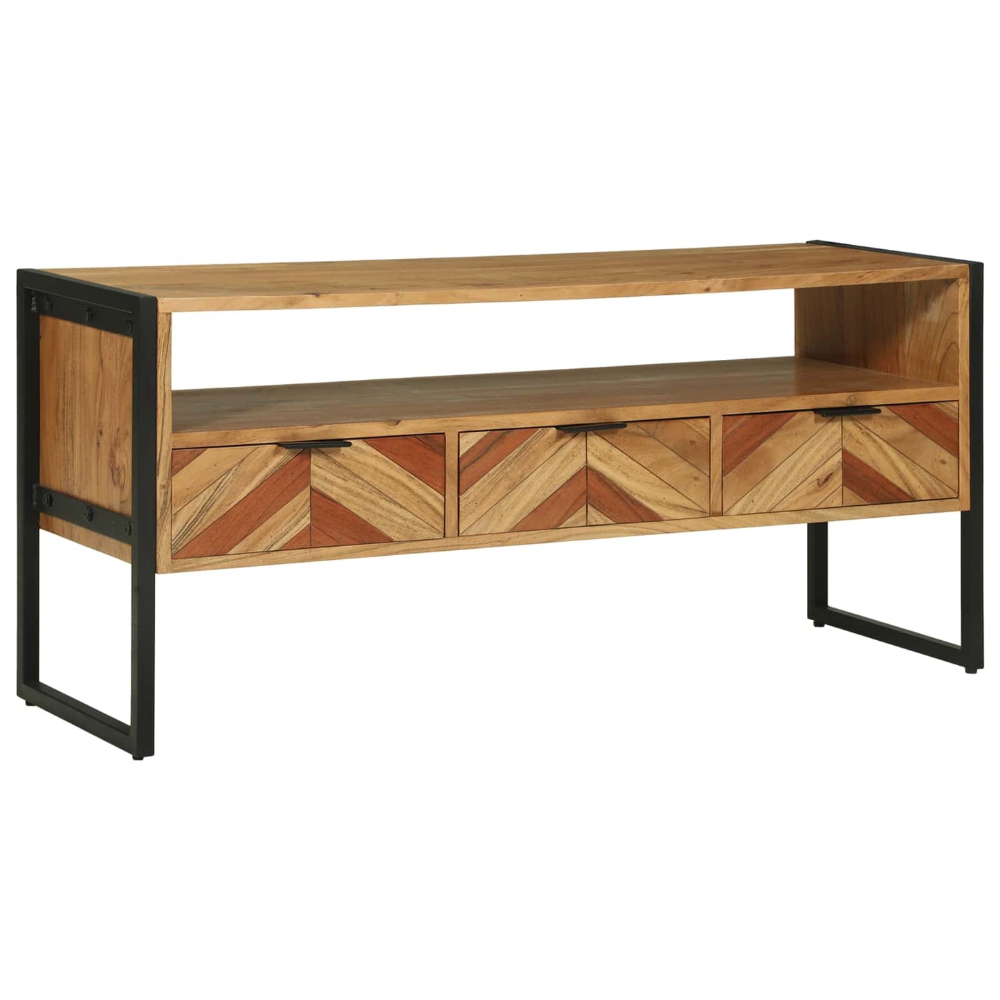 Mueble De Tv Marrón 100 X 35 X 50 Cm Madera De Acacia Sólida