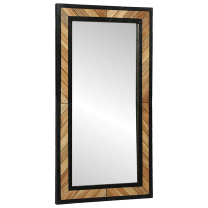 Espejo De Pared Rectangular Negro Y Marrón 50 X 2 X 90 Cm