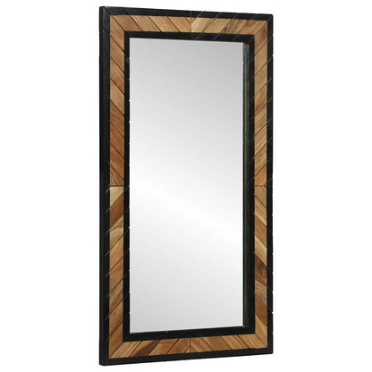 Espejo De Pared Rectangular Negro Y Marrón 50 X 2 X 90 Cm