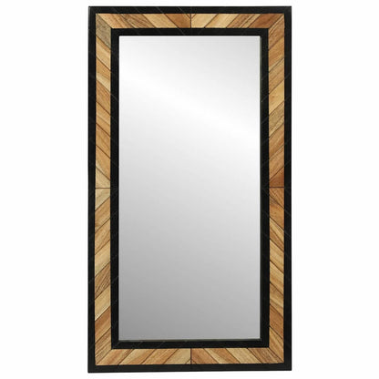 Espejo De Pared Rectangular Negro Y Marrón 50 X 2 X 90 Cm