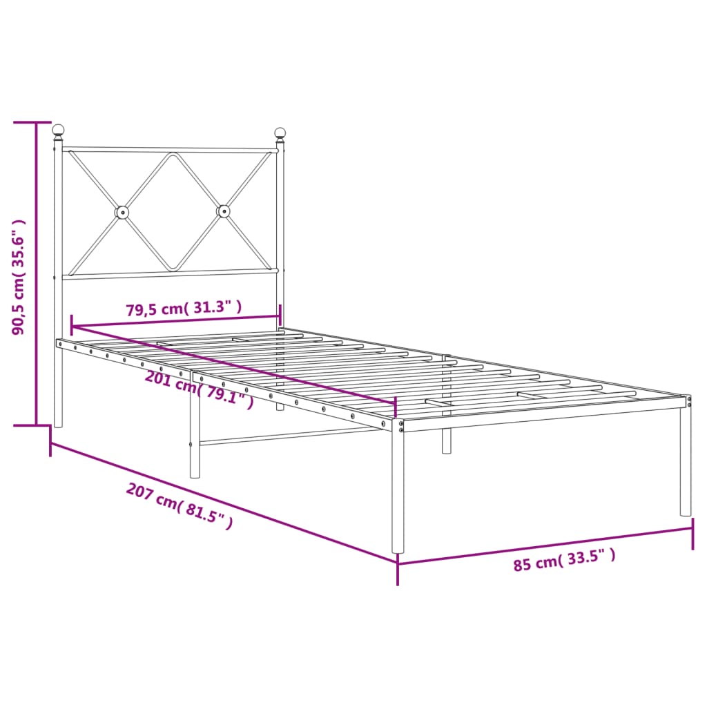 Estructura Cama Sin Colchón Metal