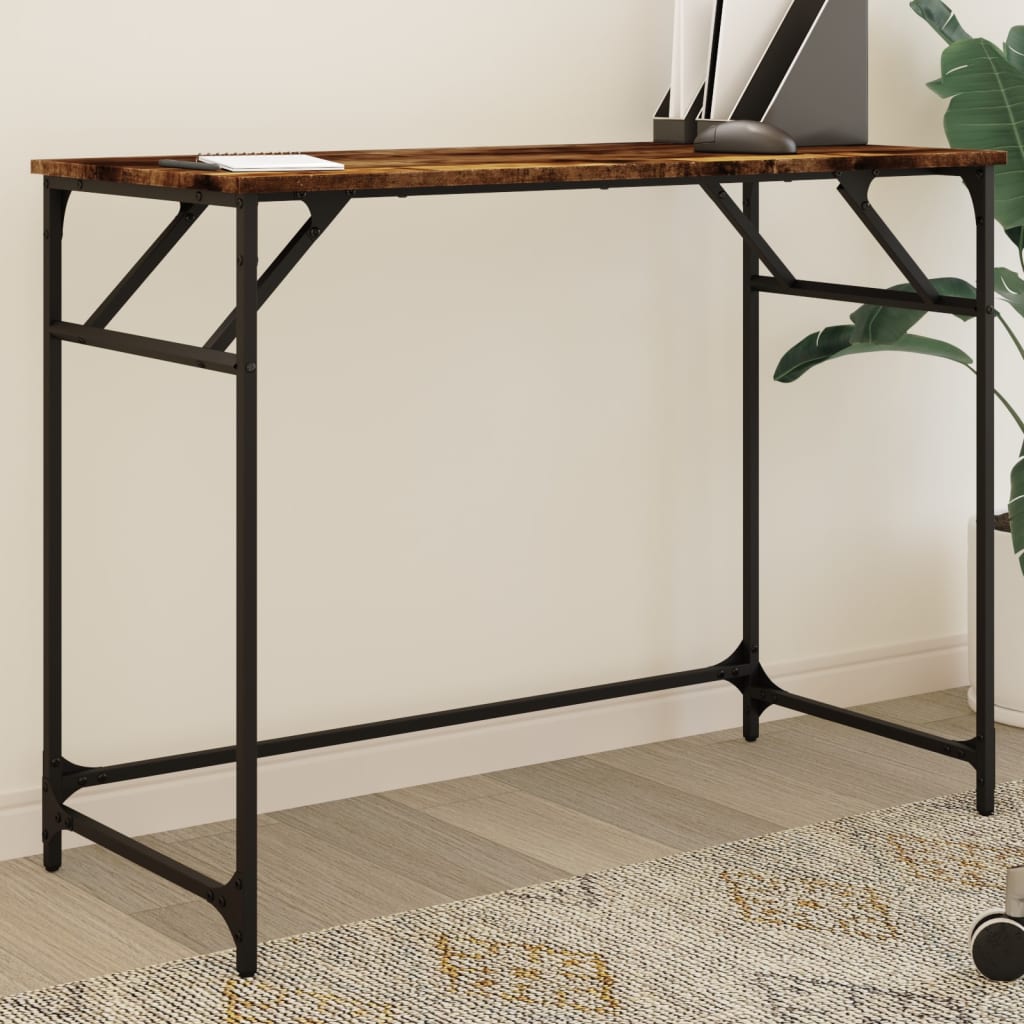 Escritorio Madera Ingeniería Y Acero Sonoma Gris 100X45X76 Cm
