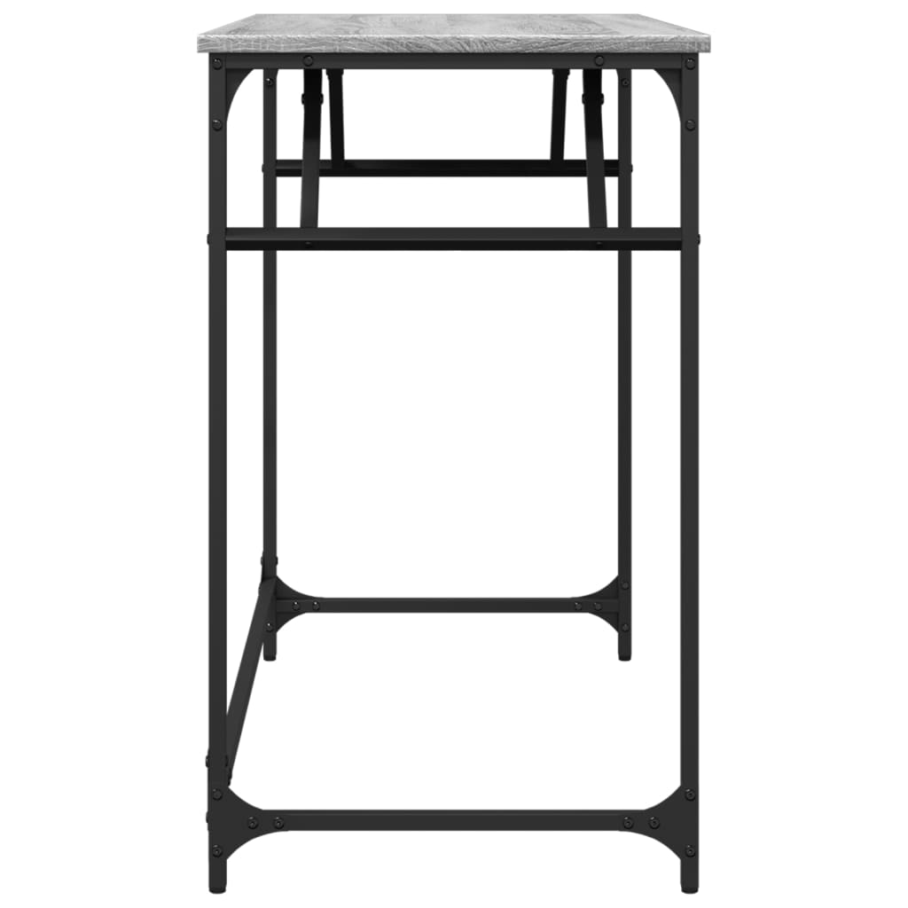 Escritorio Madera Ingeniería Y Acero Sonoma Gris 100X45X76 Cm