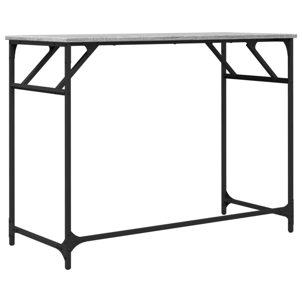 Escritorio Madera Ingeniería Y Acero Sonoma Gris 100X45X76 Cm