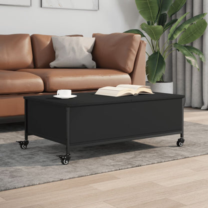 Mesa De Centro Con Ruedas Madera Ingeniería Gris 91X55X34 Cm