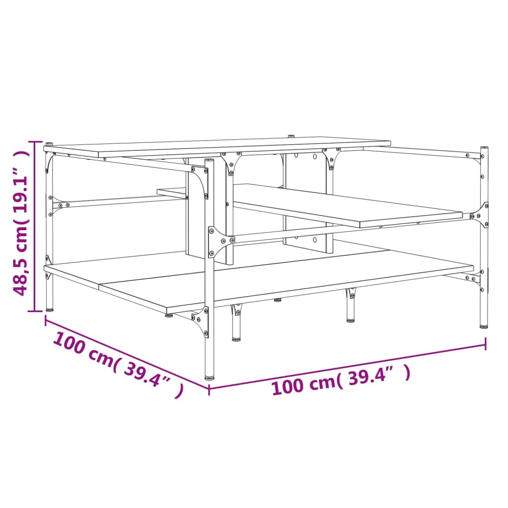 Mesa De Centro Madera De Ingeniería 100X100X48,5 Cm