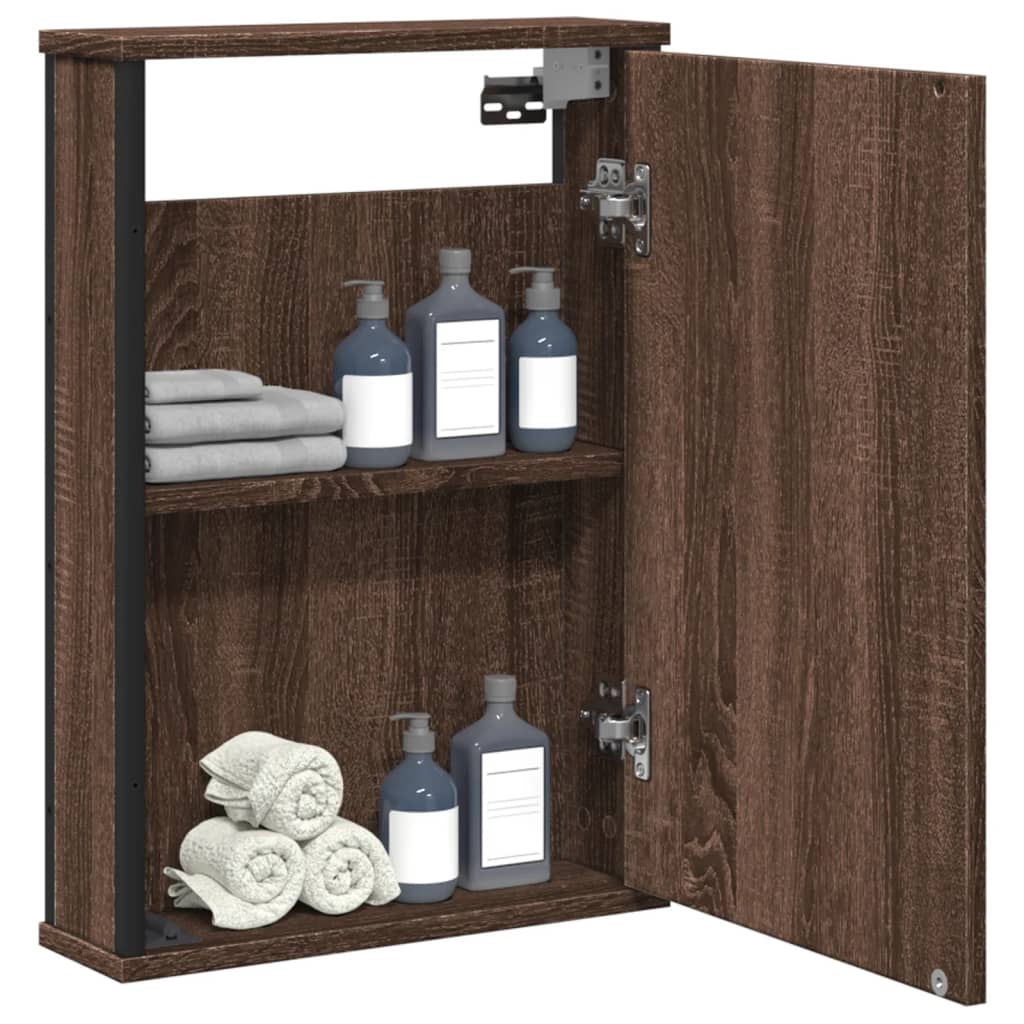 Armario Con Espejo Para Baño De Madera 42X12X60 Cm