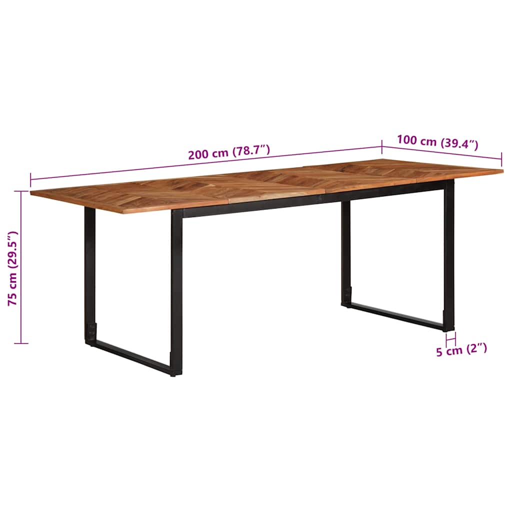 Mesa De Comedor Madera Maciza Acacia