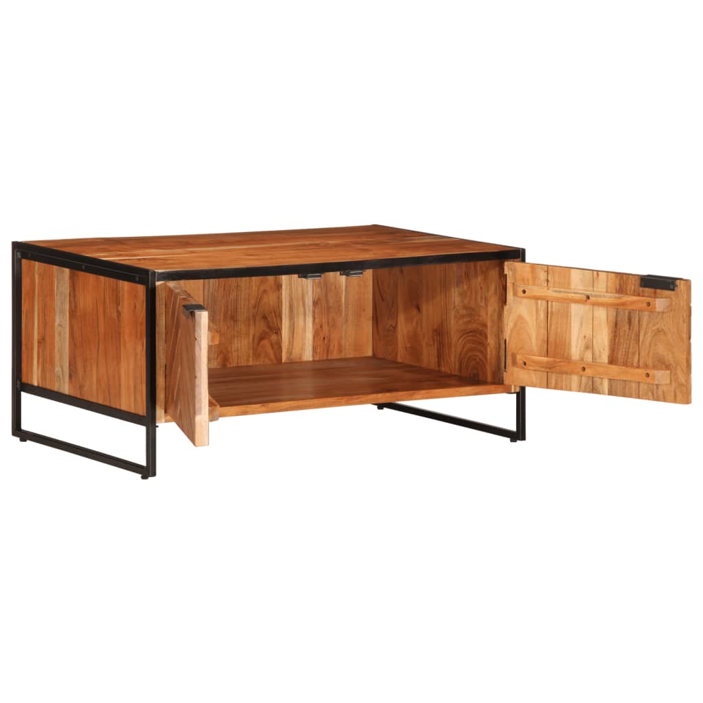 Mesa De Centro Madera Maciza De Acacia 90X55X40 Cm