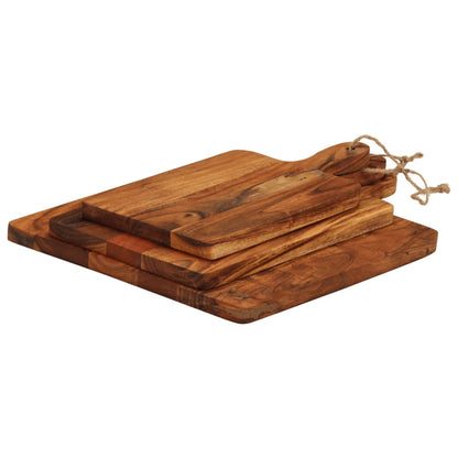 Tablas De Cortar 3 Piezas Madera Maciza De Acacia