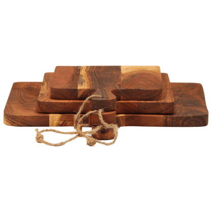 Tablas De Cortar 3 Piezas Madera Maciza De Acacia