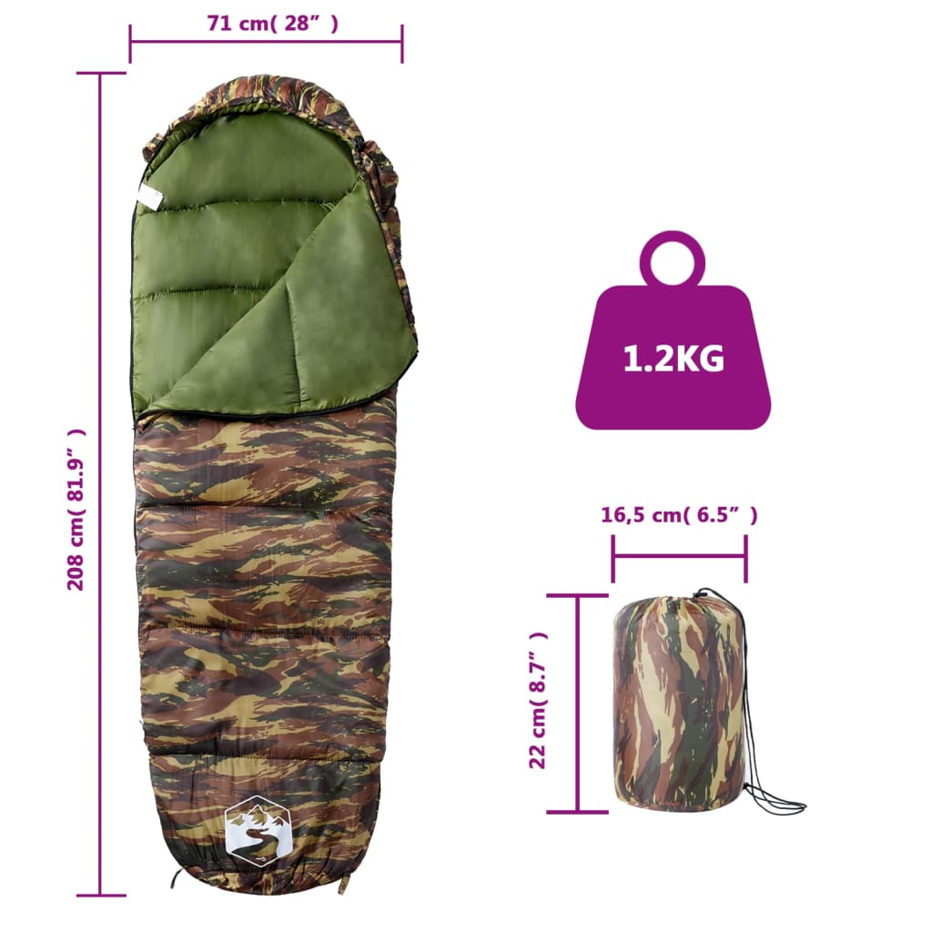 Saco De Dormir Tipo Momia De Camping Para Adultos 3 Estaciones
